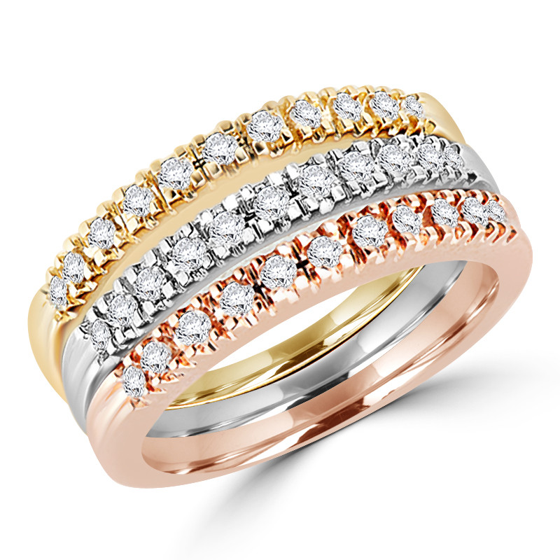 Mixed Metal Stacked Wedding Rings 2024 | towncentervb.com
